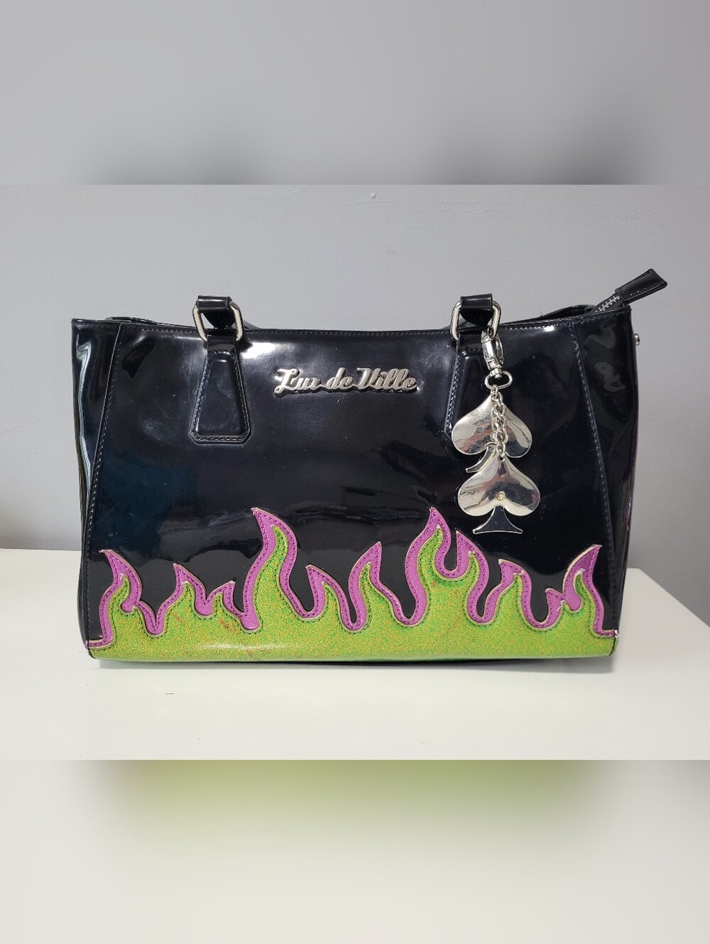 Lux de Ville Diabla Darling Flames Handbag, GUC